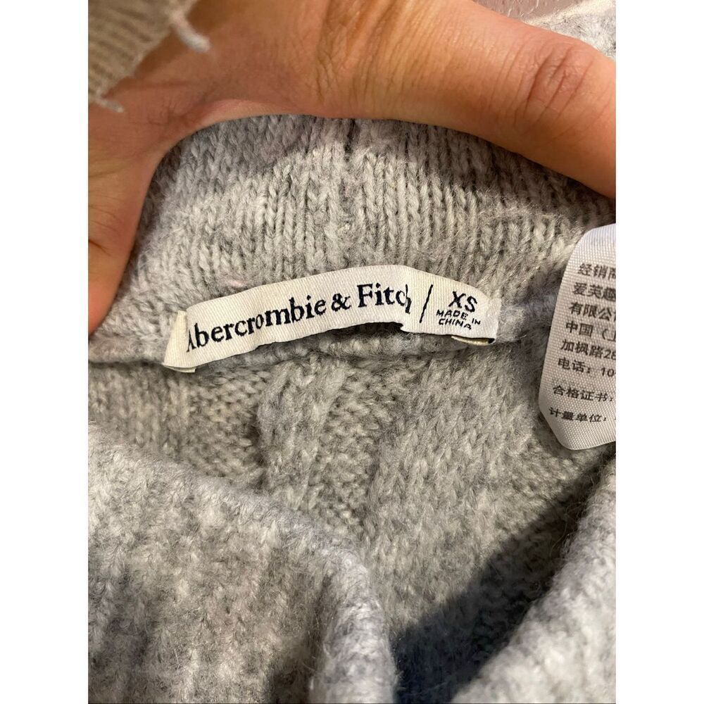 Abercrombie & Fitch Cable Knit Wide Leg Pants XS Gray Cozy Lounge Sweater Pants - Picture 3 of 8